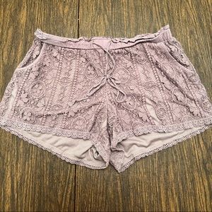 Lace purple shorts